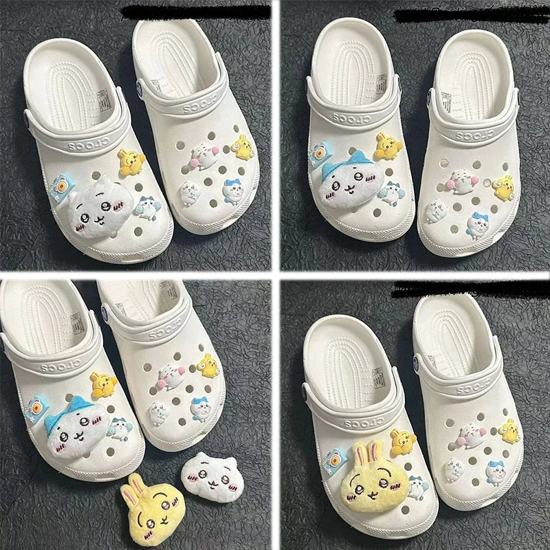 New Cartoon Cute jiyi Clogs Shoe Buckle Kawaii Hachiware Usagi Shoe Flower Shoe Buckle Decorative Accessories Friend Gift