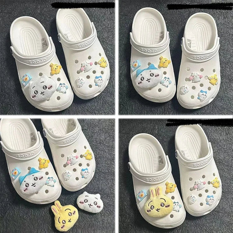 New Cartoon Cute jiyi Clogs Shoe Buckle Kawaii Hachiware Usagi Shoe Flower Shoe Buckle Decorative Accessories Friend Gift