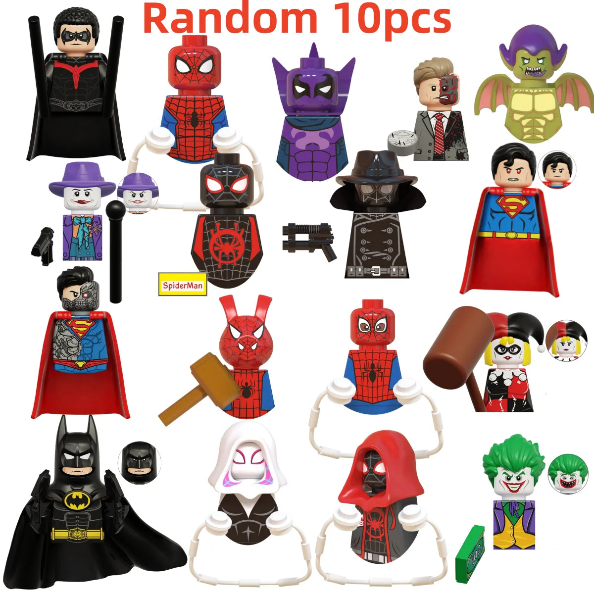 Blind Box Mini Building Blocks KDL851 Figures Big Goblin Spiderman Iron Man Venom Captain Hawk Deadpool Armor Christmas Gift Toy