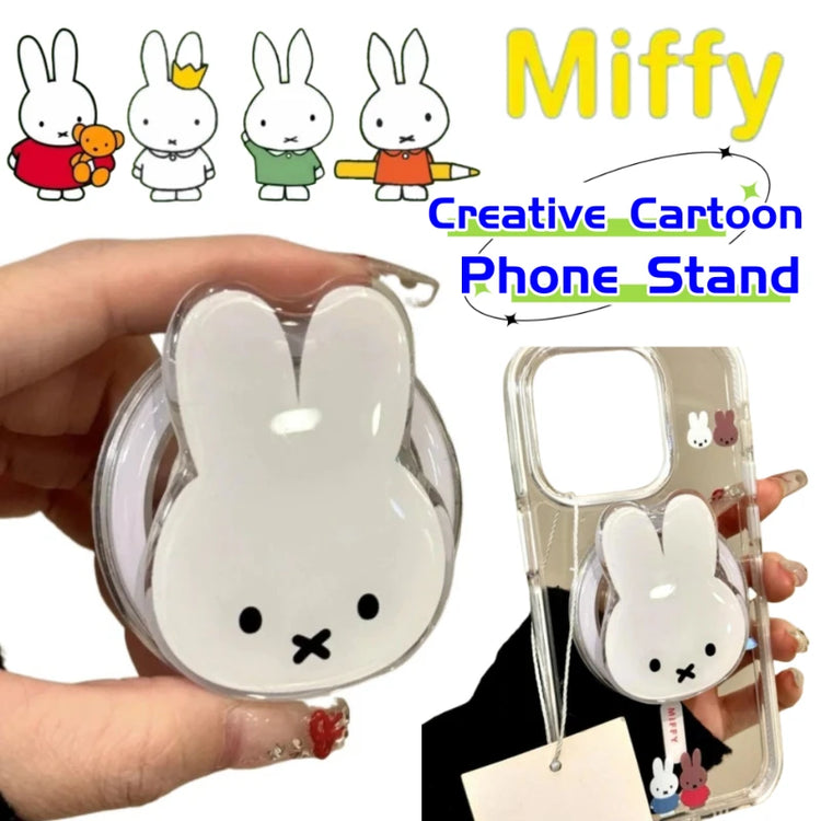 New Miffy Rabbit animation peripheral two-dimensional holder for boys and girls mobile phone case convenient magnetic holder