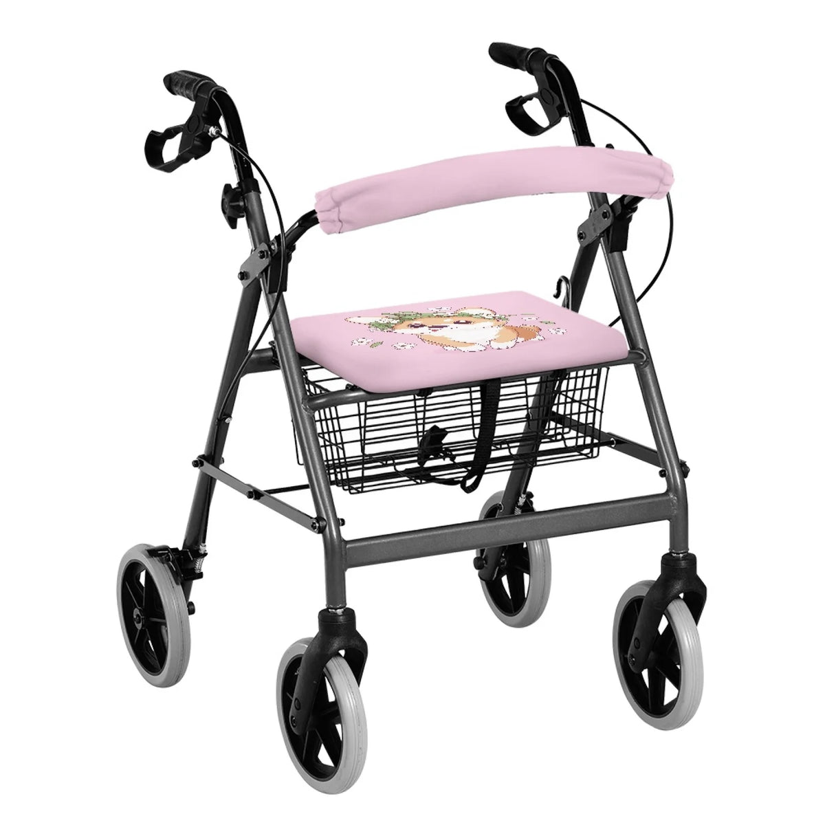 Coloranimal Dachshund Music 2 Pcs Rollator Seat Back Cover Polyester Walker Seat Cover for Seniors Adult