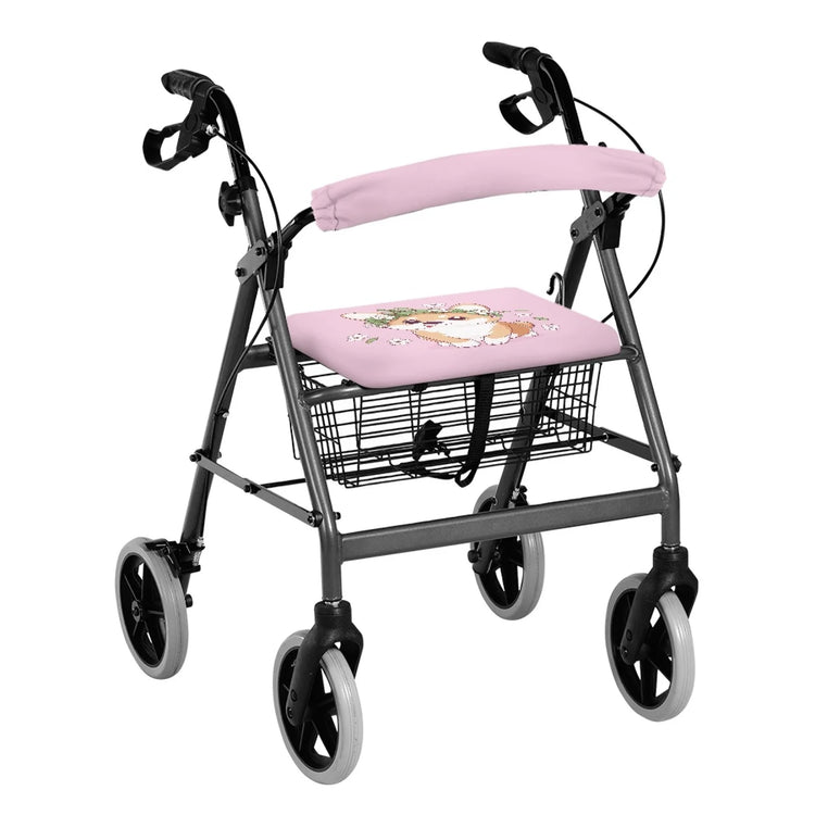 Coloranimal Dachshund Music 2 Pcs Rollator Seat Back Cover Polyester Walker Seat Cover for Seniors Adult