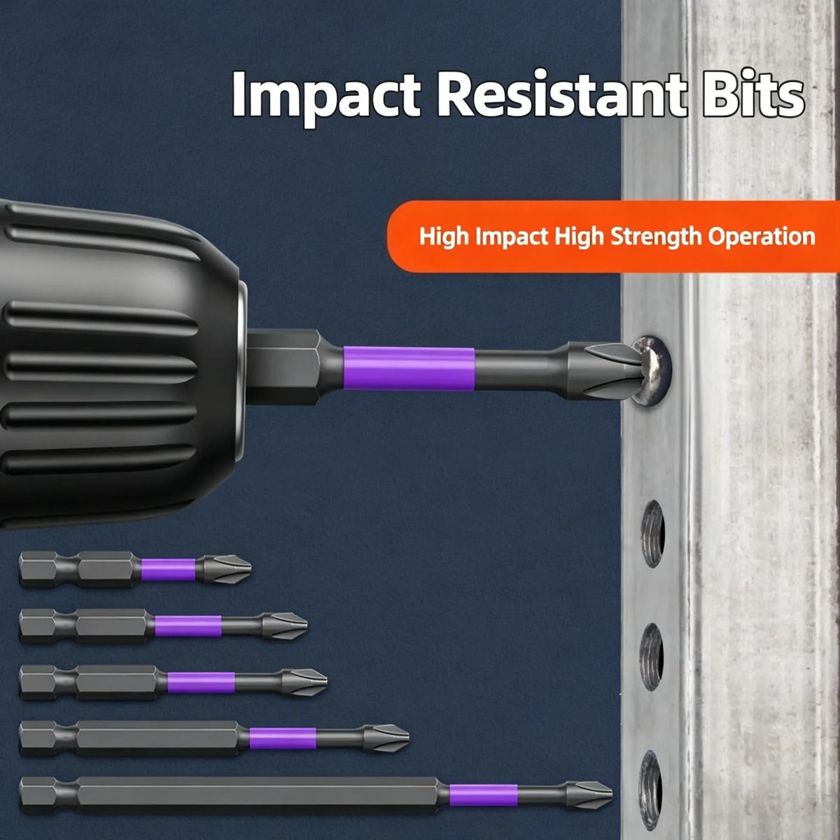 6PCS Magnetic Phillips Screwdriver Drill Bit Set - Anti-Slip, Shock-Absorbent, Compatible with Impact & Electric Screwdrivers