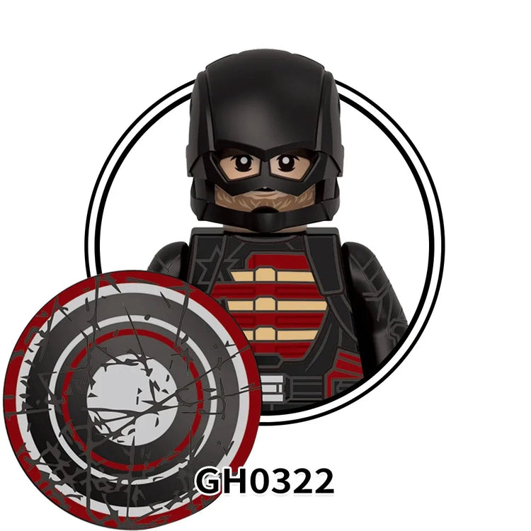 Blind Box Mini Building Blocks G0189 Figures Big Goblin Spiderman Iron Man Venom Captain Hawk Deadpool Armor Christmas Gifts Toy