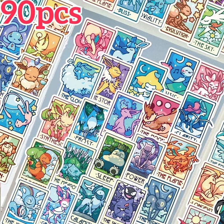 45/90PCS Pokémon Kawaii  DIY Stickers Luggage Graffiti Toy Decals Decoration Sticker Gift Closure Sticker Kid Sticker Toys Gifts