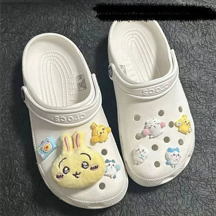 New Cartoon Cute jiyi Clogs Shoe Buckle Kawaii Hachiware Usagi Shoe Flower Shoe Buckle Decorative Accessories Friend Gift