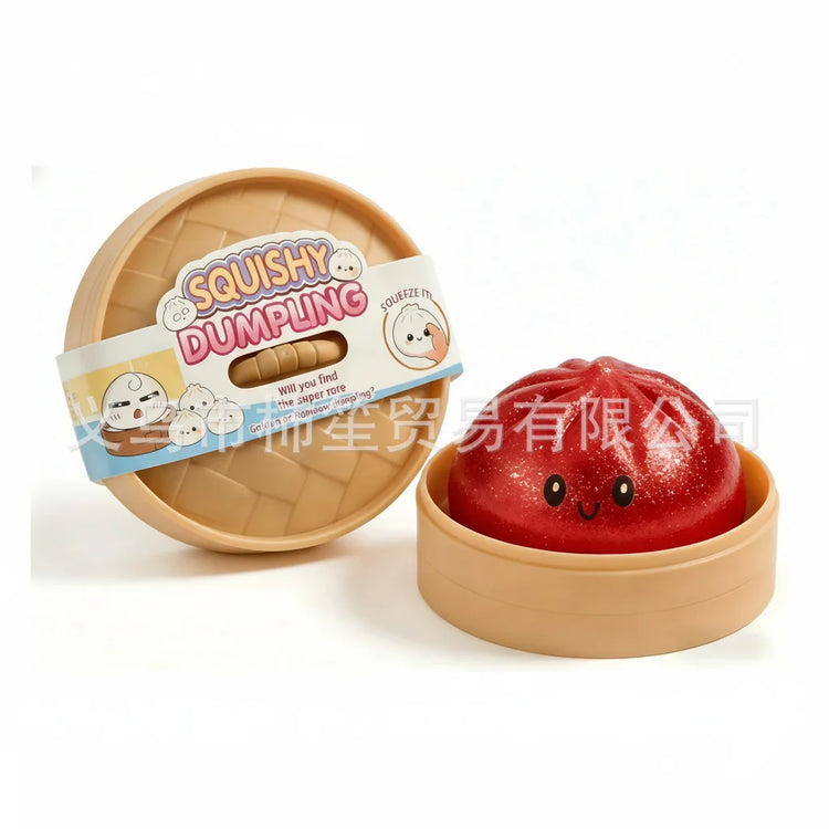 New Glitter Dumpling Glitter Dumpling Squishy with Box Dumplings Sensory Squeeze Toy for Stress Relief