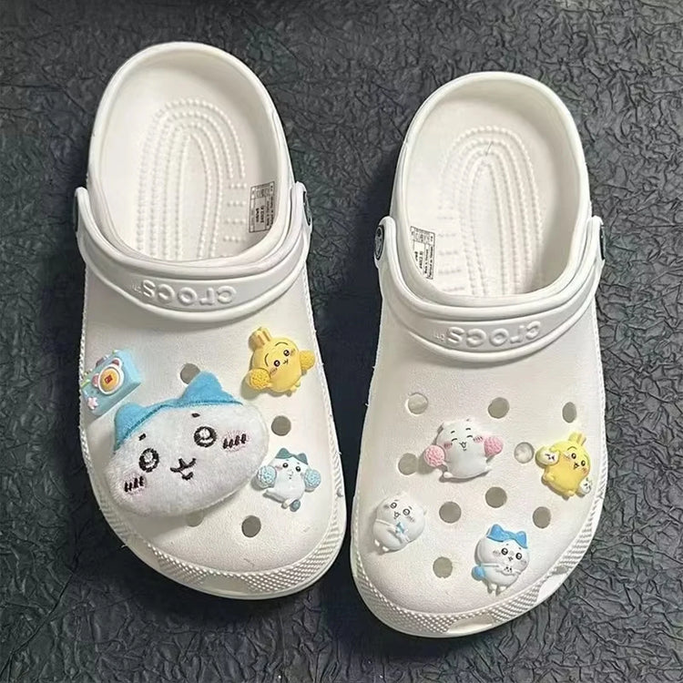 New Cartoon Cute jiyi Clogs Shoe Buckle Kawaii Hachiware Usagi Shoe Flower Shoe Buckle Decorative Accessories Friend Gift