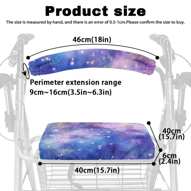 Coloranimal Galactic 2 Pieces Walker Seat Cover Replacement Durable Walker Seat Cushion for Women Friends