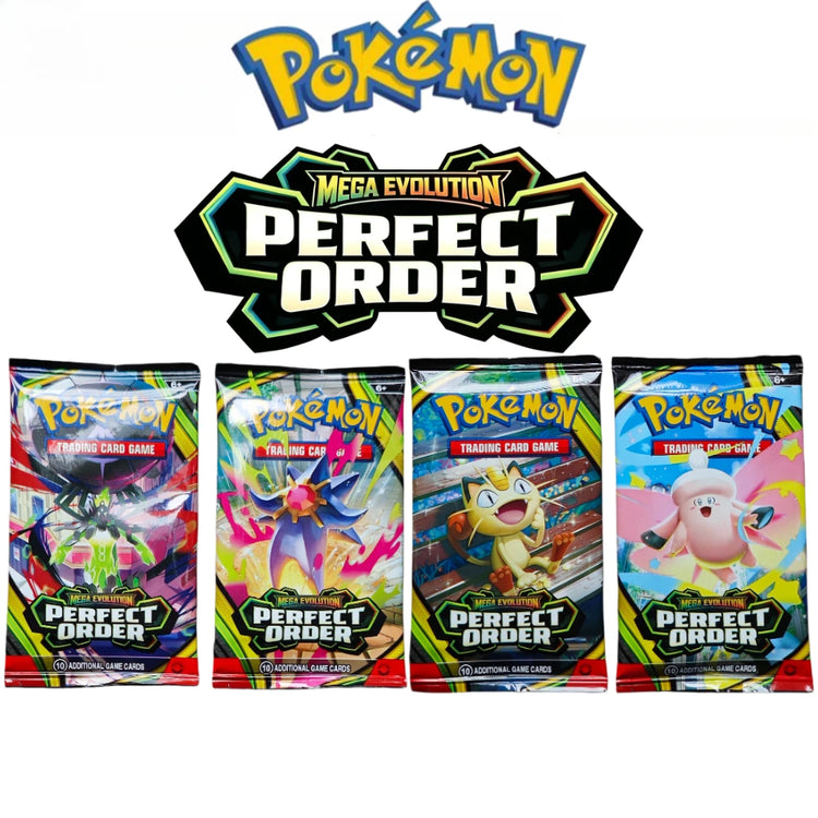 Pokémon Mega Evolution Perfect Order Series Booster Box Bundle Rare Holo Trading Cards Collectible Set for TCG Players
