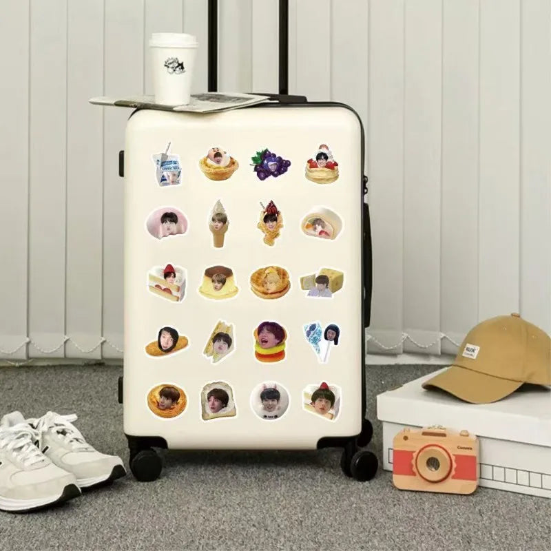 60 Sheets Bt21 Food Head Stickers, Creative Decor Decals for Phone Cases, Journals, Notebooks & Desks, Diy Merch