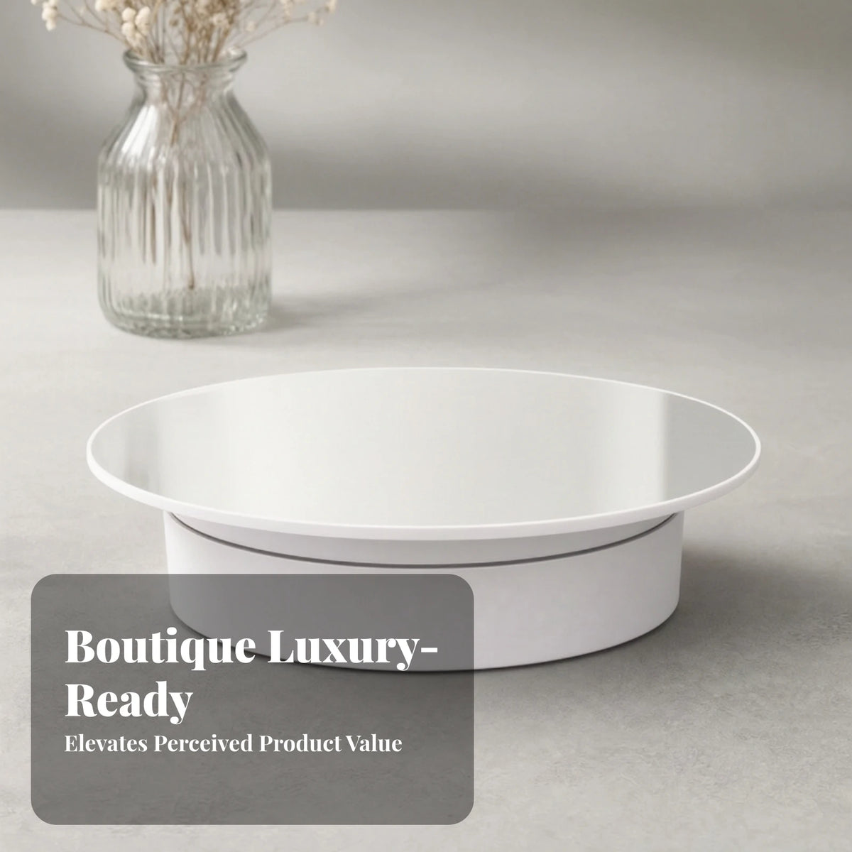 Electric Turntable with Mirror Top Adjustable Speed Turntable with Mirror Top Motorized Rotating Display Stand Silent