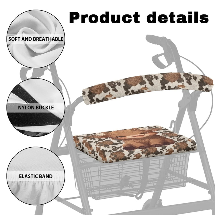 Coloranimal Calf 2PCS Walker Seat Cushion Waterproof Seat & Backrest Covers for Women