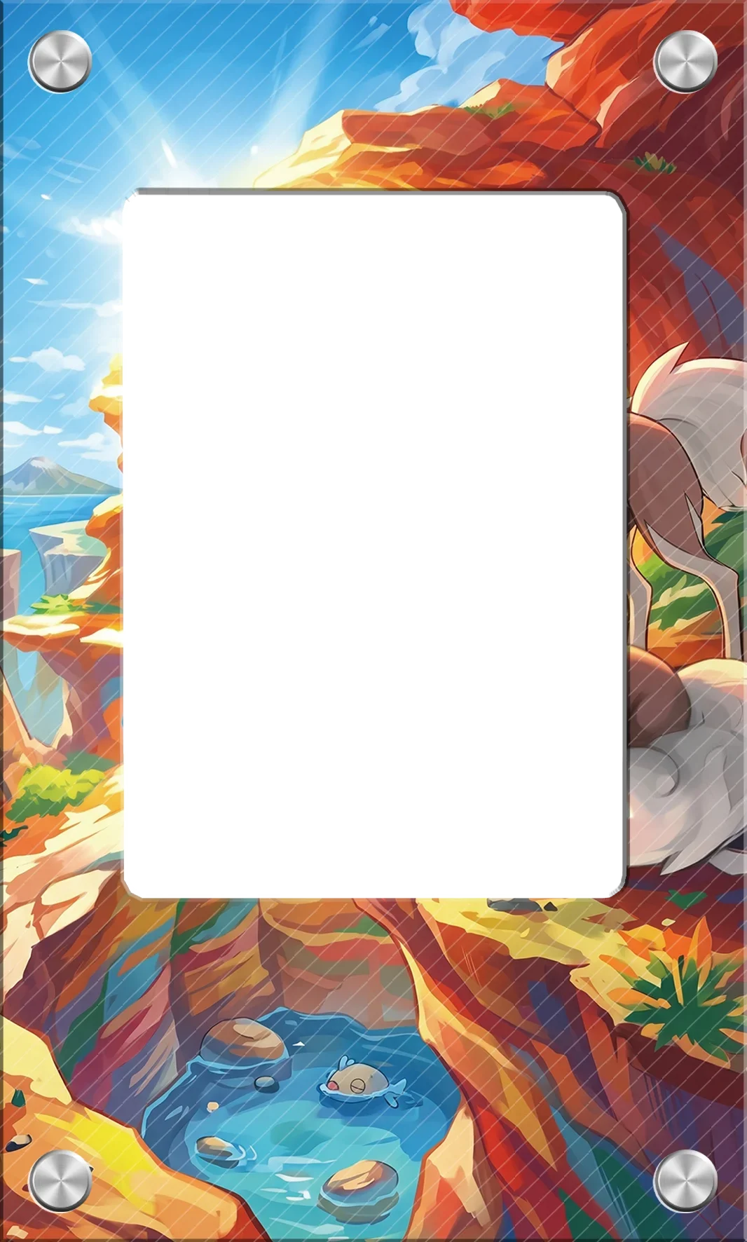 Exquisite Solid Acrylic Display Brick 63x88mm TCG PTCG Mountain Backdrop Showcase for Hobby Enthusiasts No Card