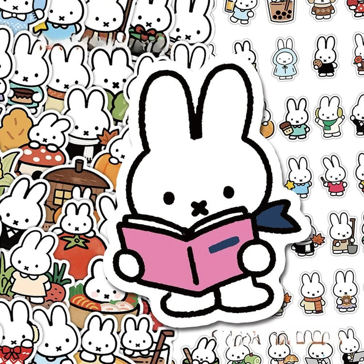 Miffy cartoon animation peripheral cute creative stickers personality two-dimensional decorative hand account stickers wholesale