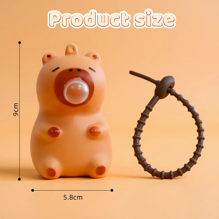 Capybara Doll Pinch Pendant Toys Squeeze Spit Bubble Decompression Toy Children's Schoolbag Doll Pendant Decoration party gift