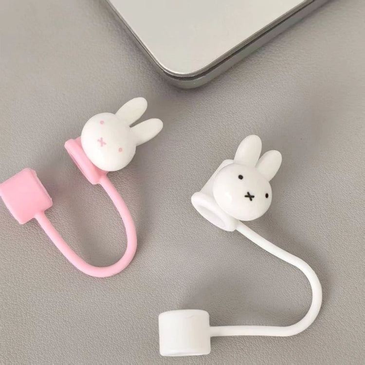 Miffy straw dust cap high color value cartoon doll shape creative household cute 10mm water cup straw universal protective cover