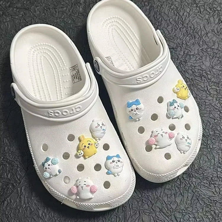 New Cartoon Cute jiyi Clogs Shoe Buckle Kawaii Hachiware Usagi Shoe Flower Shoe Buckle Decorative Accessories Friend Gift
