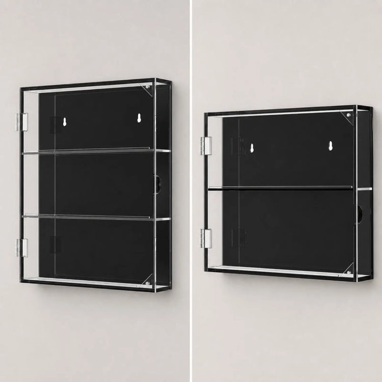 Wall Mounted Acrylic Trading Card Display Case with Door for Graded Baseball Cards Sports Memorabilia Holder
