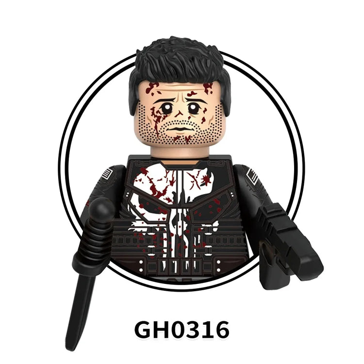Blind Box Mini Building Blocks G0189 Figures Big Goblin Spiderman Iron Man Venom Captain Hawk Deadpool Armor Christmas Gifts Toy