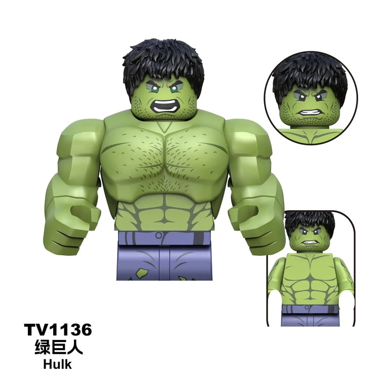 Blind Box Mini Building Blocks G0190 Figures Big Goblin Spiderman Iron Man Venom Captain Hawk Deadpool Armor Christmas Gift Toy