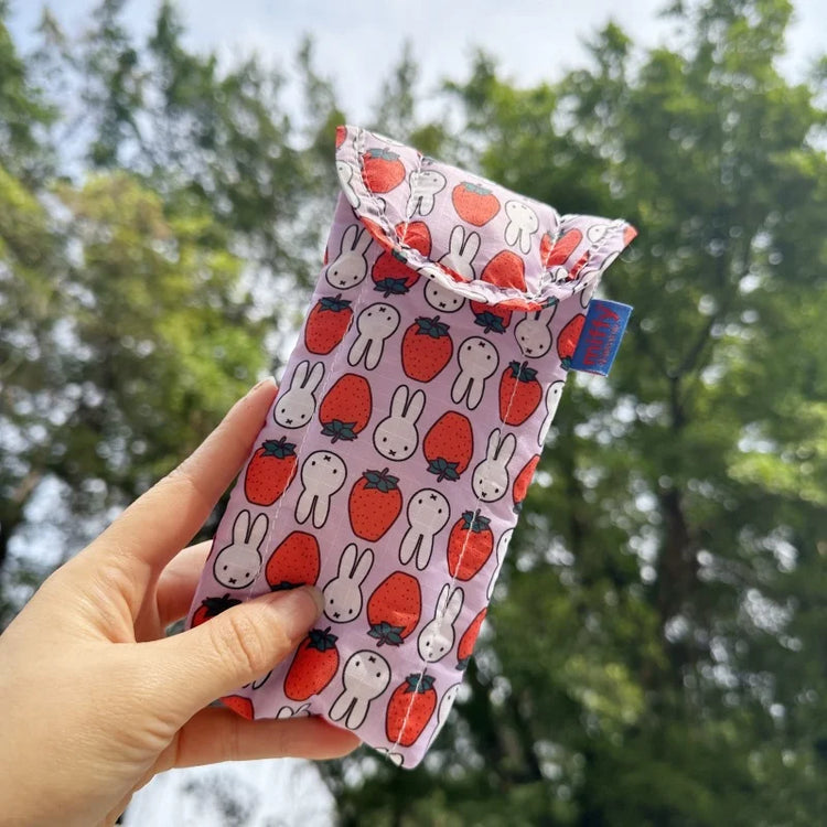 Kawaii Miffy Magnetic Attraction Storage Bag Cute Cartoon Rabbit Protective Bag with Gift for Children