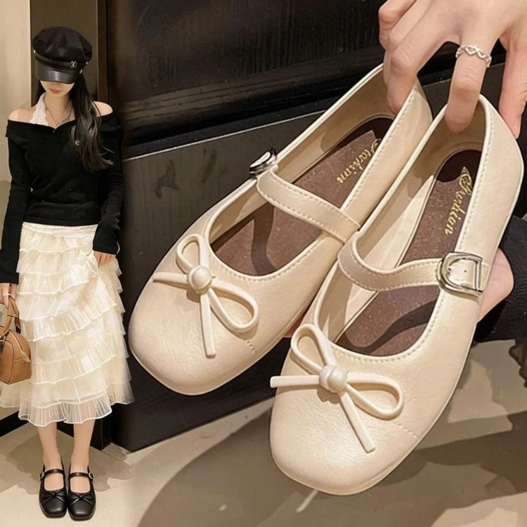 Sweet Women's Pearl Bow Tie Sandals Non-slip Versatile Summer Dresses Flats Soft Flat Comfortable Low Heel Outdoor Beach Sandals