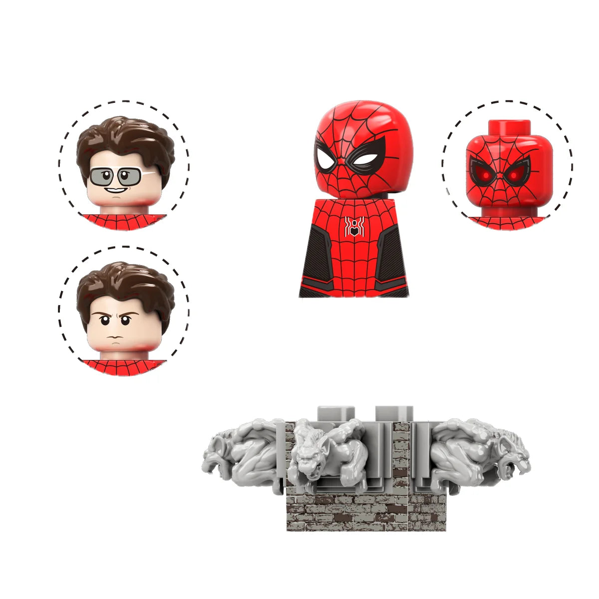Blind Box Mini Building Blocks G0189 Figures Big Goblin Spiderman Iron Man Venom Captain Hawk Deadpool Armor Christmas Gifts Toy