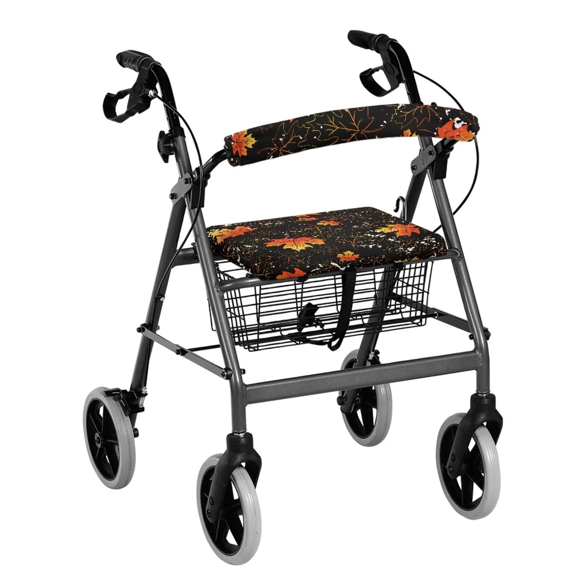 Coloranimal Maple Leaf 2PCS Walker Cover Polyester Fabric Rollator Walker Seat Cushion Cover for Women Friends