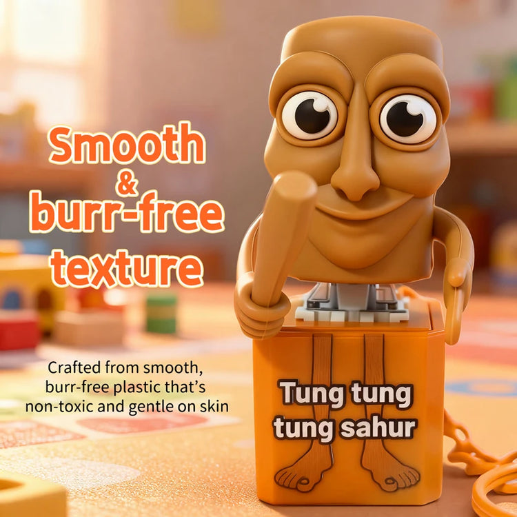 Tung tung tung Sahur Keychain Wooden Stick Man Button Keychain Click Luminous Sound Pendant Anime Peripheral Decor Gift Toys
