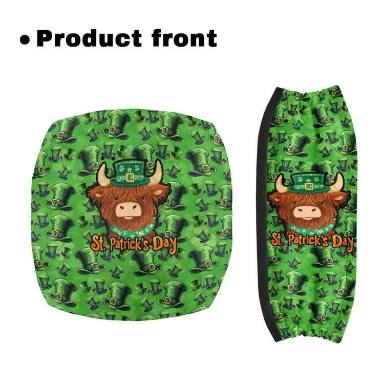 Coloranimal St patrick's day 2PCS Rollator Seat Cover Set Polyester Fabric Walker Seat Cushion for Women Friends