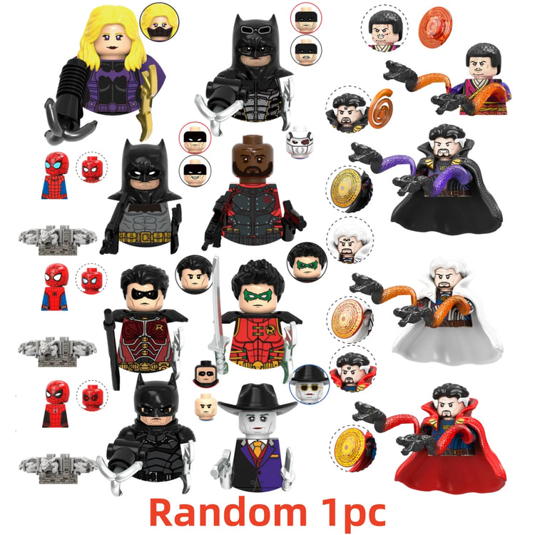 Blind Box Mini Building Blocks G0189 Figures Big Goblin Spiderman Iron Man Venom Captain Hawk Deadpool Armor Christmas Gifts Toy