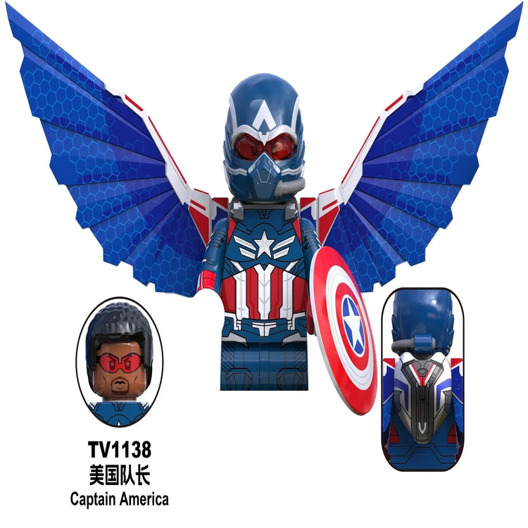 Blind Box Mini Building Blocks G0190 Figures Big Goblin Spiderman Iron Man Venom Captain Hawk Deadpool Armor Christmas Gift Toy