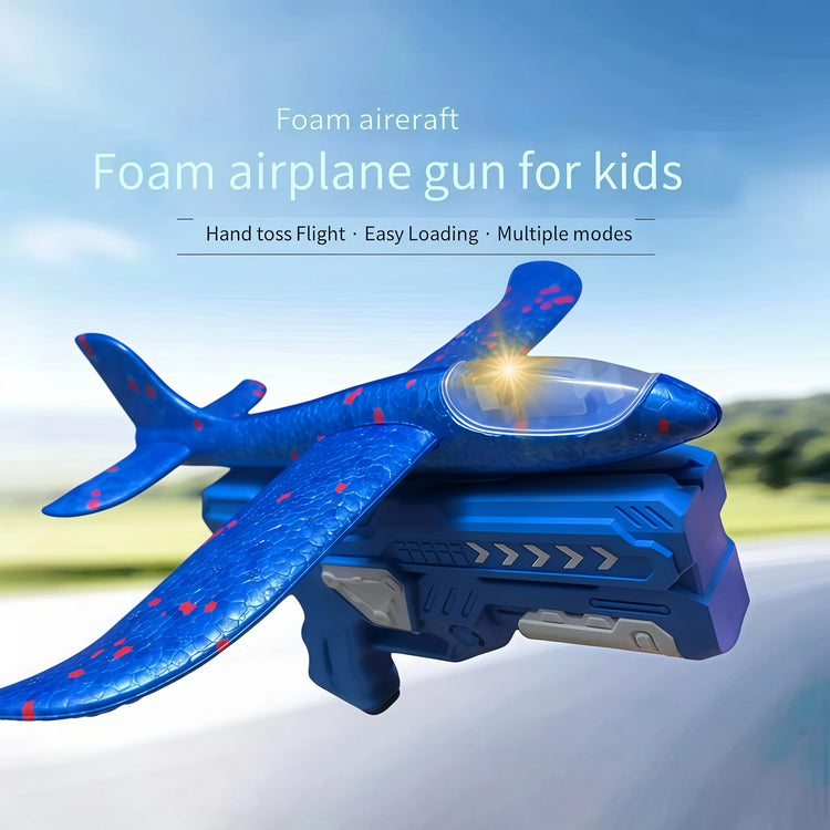 Glowing & Non-Glow Foam Catapult Plane,  Outdoor Shooting Toy Gun, Rotating Boomerang Flying Aircraft Model