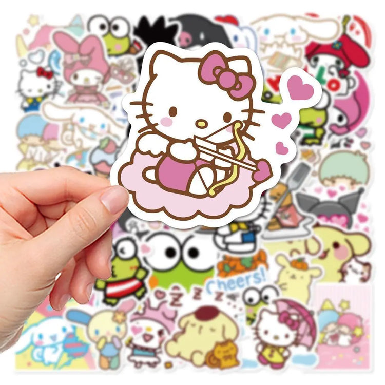 50pcs Mixed Cute Kulomi Yugui Dog Meileti Cartoon Stickers Hand Account Notebook Decorative Stickers Prize Gifts