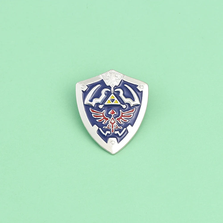 The Legend of Zeldas Brooch for Men Women Vintage Triforce Triangle Amulet Lapel Pins Cosplay Party Gifts