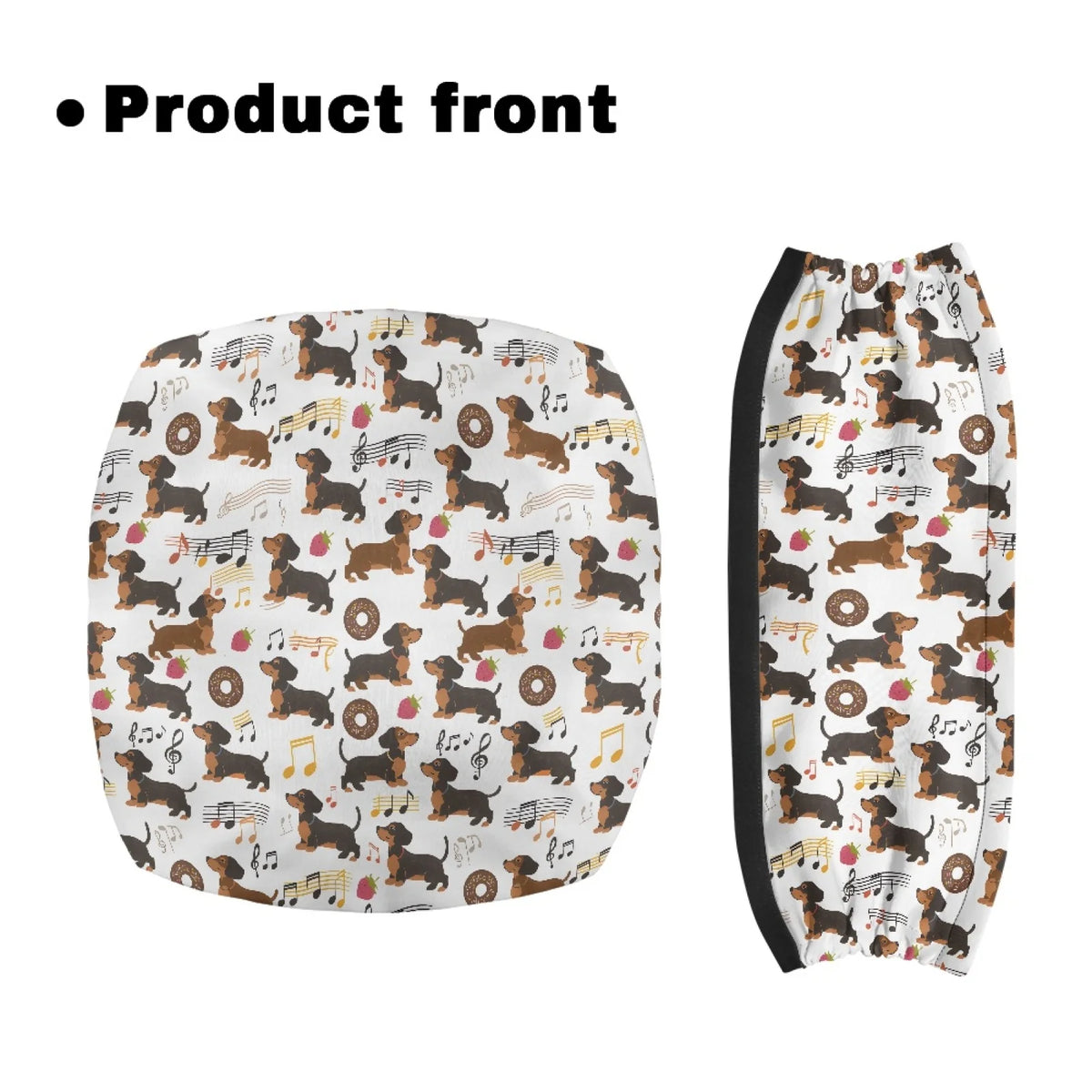 Coloranimal Dachshund Music 2 Pcs Rollator Seat Back Cover Polyester Walker Seat Cover for Seniors Adult