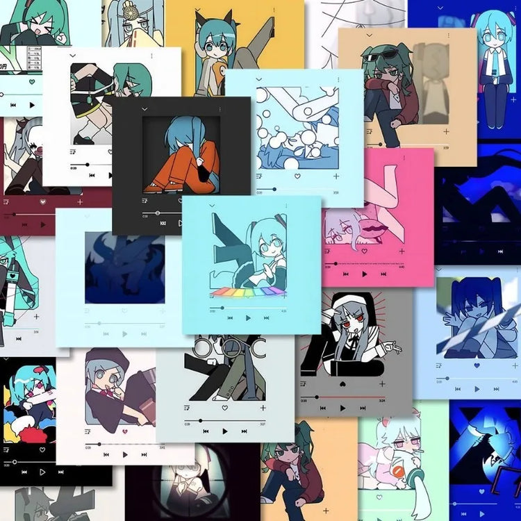 Hatsune Miku MEIKO stickers cartoon and cute stylish personalized high-appearance student notebook decorations 52 pieces gift