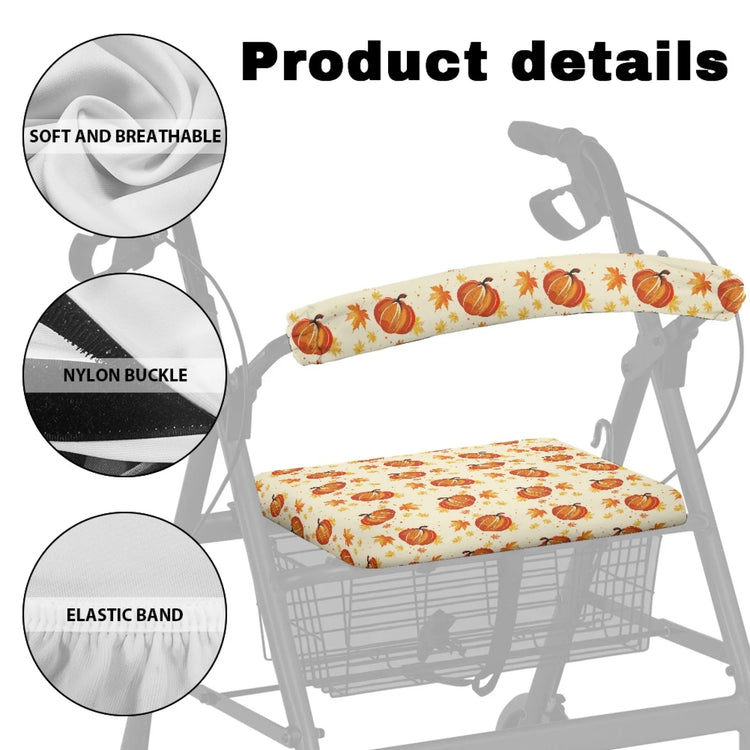 Coloranimal Pumpkin 2 Pieces Walker Seat Cover for Seniors Rollator Seat Cover Set 2026 New