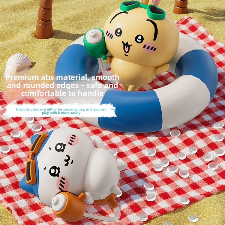 jiyi Water Gun Toy Keychain Cute Usagi Hachiware Summer Themed Pendant Kawaii Collectible Accessory for Fans Teens
