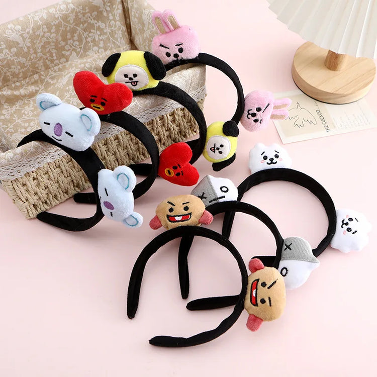BT21 koya RJ Shooky Man Tata Chimmy Cooky Creative Cartoon Cute Doll Headband Secondary Animation Peripheral Decoration Headband