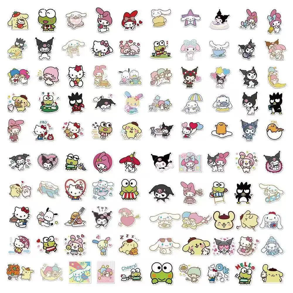 50pcs Mixed Cute Kulomi Yugui Dog Meileti Cartoon Stickers Hand Account Notebook Decorative Stickers Prize Gifts