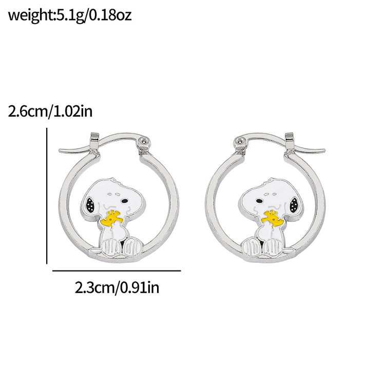Cute Cartoon Snoopy Hollowed out Earrings, Ear Studs, Niche and Versatile Casual Earrings, Accessories