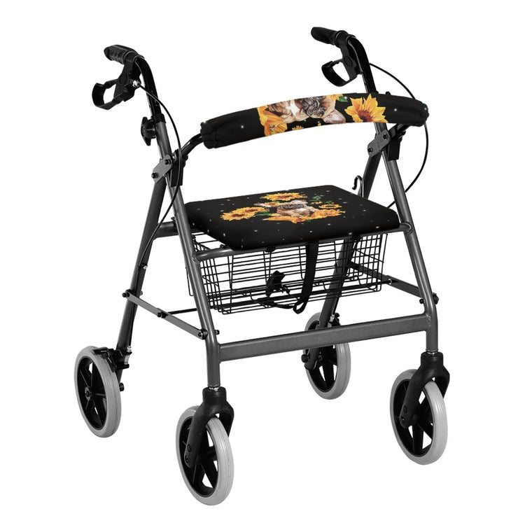 Coloranimal Dachshund Music 2 Pcs Rollator Seat Back Cover Polyester Walker Seat Cover for Seniors Adult