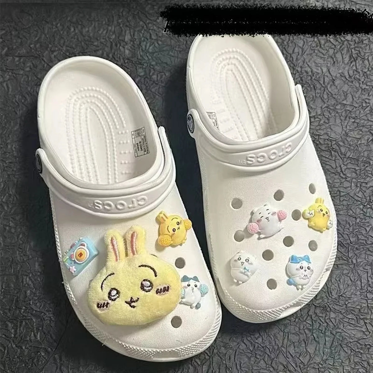 New Cartoon Cute jiyi Clogs Shoe Buckle Kawaii Hachiware Usagi Shoe Flower Shoe Buckle Decorative Accessories Friend Gift