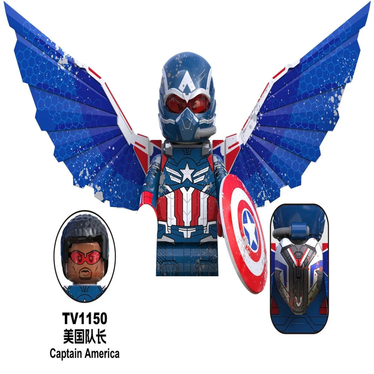 Blind Box Mini Building Blocks G0190 Figures Big Goblin Spiderman Iron Man Venom Captain Hawk Deadpool Armor Christmas Gift Toy