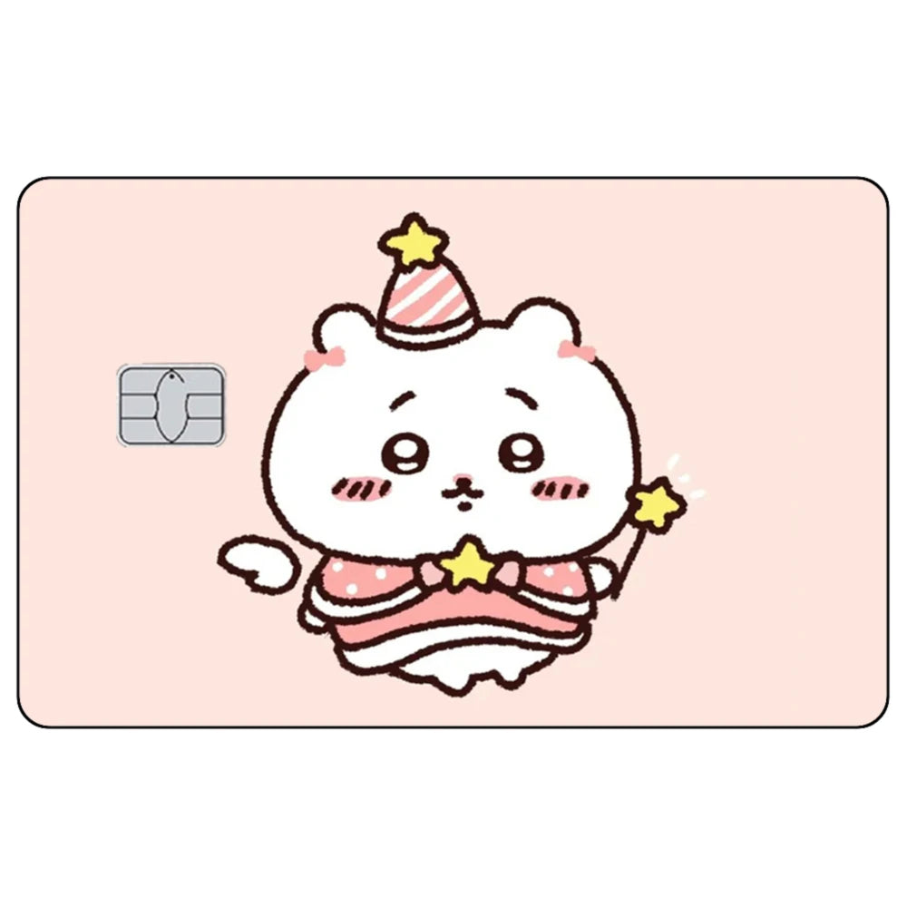 Kawaii Chiikawas Credit Card Skin Sticker Cute Cartoon Stickers for VISA JCB Mastercard and Other IC Bank Card Decorations