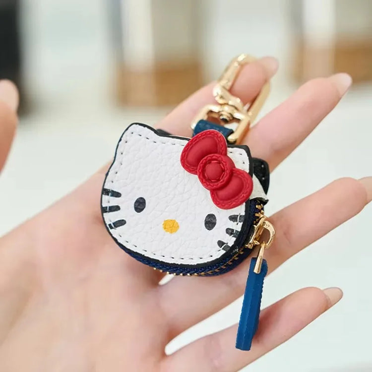 HelloKitty Fashion Versatile Cartoon Leather Keychain, Exquisite Keychain, Bag Pendant Exquisite Birthday Gift