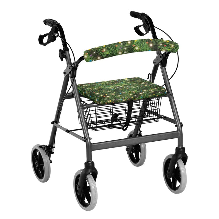 Coloranimal Pine Branch Lights 2PCS Rollator Walker Cover Polyester Seat & Back Covers for Friends