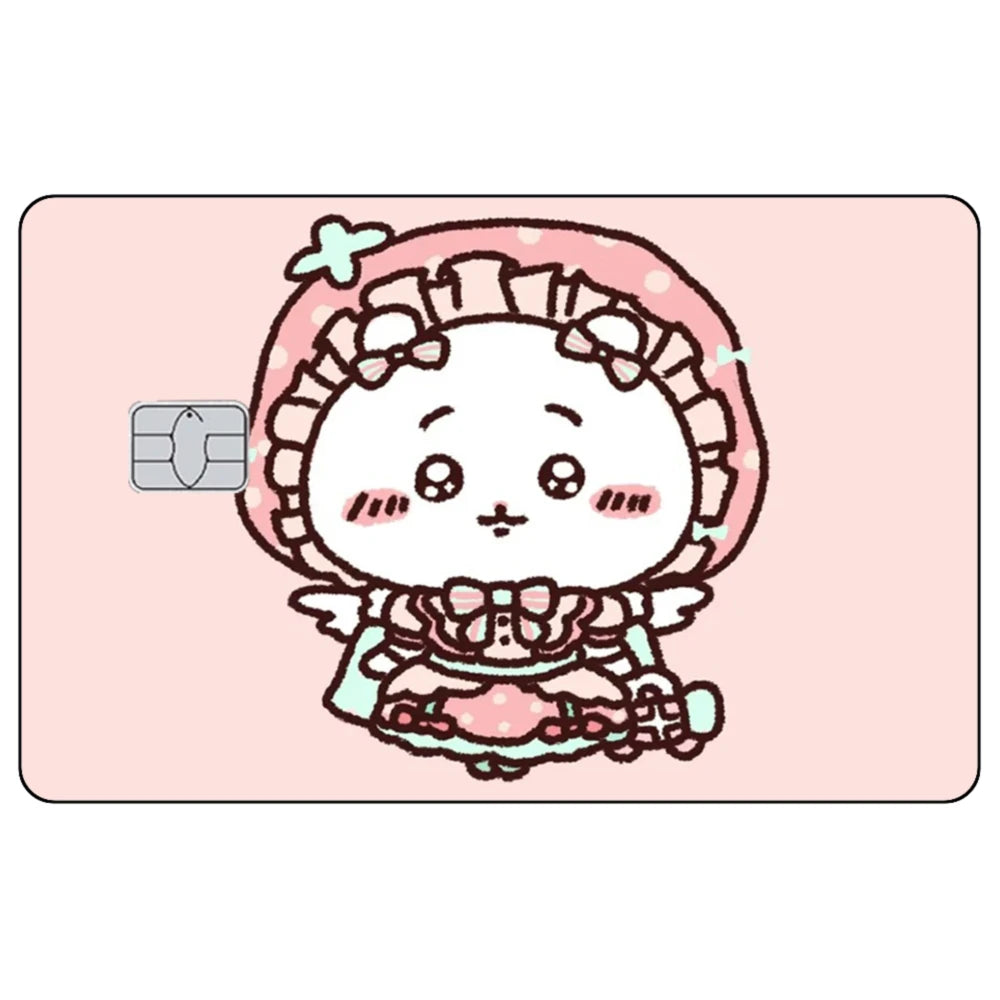 Kawaii Chiikawas Credit Card Skin Sticker Cute Cartoon Stickers for VISA JCB Mastercard and Other IC Bank Card Decorations